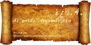 Égető Annamária névjegykártya